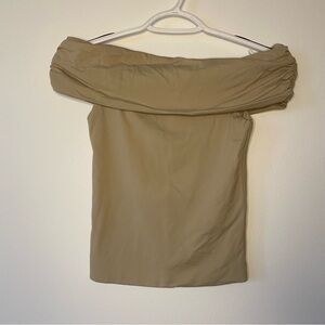 Meshki Beige Off-Shoulder Top